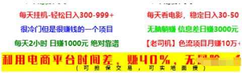 打印 上一主题 下一主题 这些网赚项目是小白喜欢的 无数人前赴后继的才是康庄大道-ww