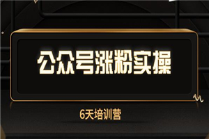 公众号涨粉6天实操培训营