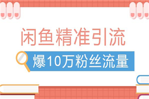 闲鱼精准引流，爆10万粉丝流量落地实操技术