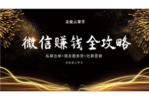 微信赚钱全攻略（私聊出单+朋友圈卖货+社群营销）