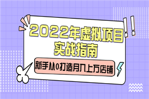2022年虚拟项目实战指南，新手从0打造月入上万店铺