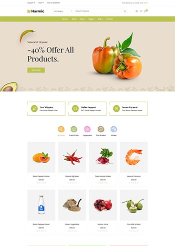 蔬菜水果生鲜超市电商前端html网站模板