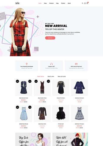 简洁的时尚女装bootstrap电商模板