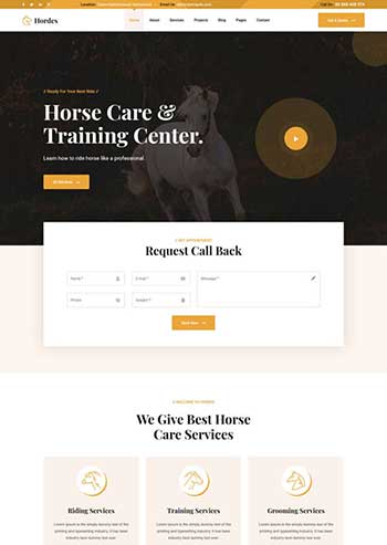 骑马训练牧场官网响应式模板