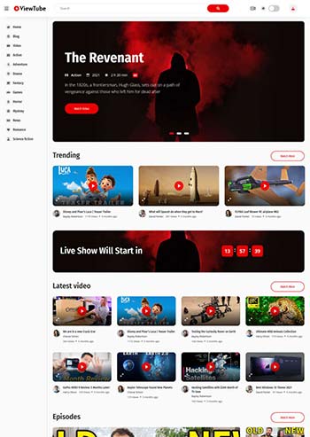 社交媒体电影视频HTML5模板