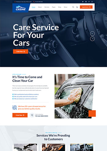 洗车店服务汽车维修站静态网站HTML模板