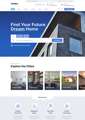 多用途的房地产业务销售网站静态HTML模板