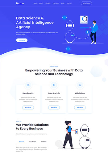 AI智能大数据分析公司静态html网站模板